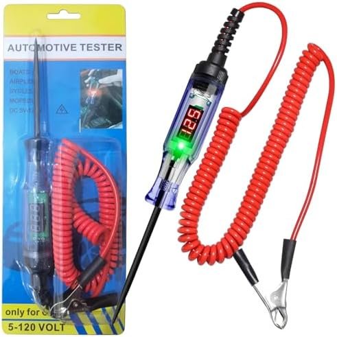 Automotive Circuit Tester, 5-120V with LED  Display, Automotive Test Probe Pen, with Voltmeter and Dual Color Polarity Indicate Light