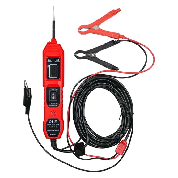 Automotive Circuit Tester, Electrical System Probe Diagnostic Cable for Vehicle Battery Voltage Test, 3.5-36V Compatible with Car Truck Motorcycle, Includes LED Indicator and Alligator Clip