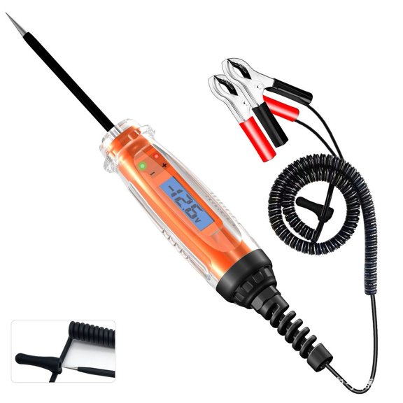Automotive Circuit Tester LCD Digital Display 1-75V Voltage Detector With LED Indicators Bidirectional Polarity Testing For Car Truck Motorcycle Battery Ignition System Diagnostic Tool