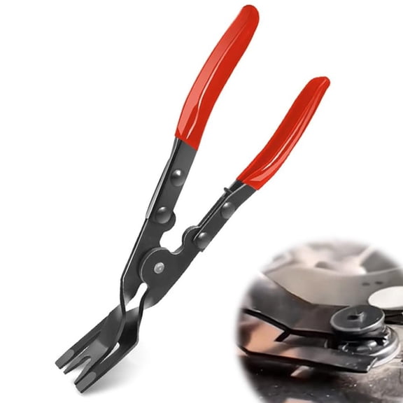 Automotive Clip Removal Pliers, 23.5cm Hardened Steel Spring Loaded Fastener Remover, Car Rivet Puller for Bumper Door Panel Trim Repair