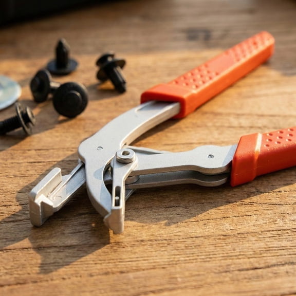 Automotive Clip Removal Pliers, Spring-Loaded Door Panel Remover Tool, Heavy Duty Car Upholstery Fastener & Trim Puller for Plastic Rivets, Dashboard Repair