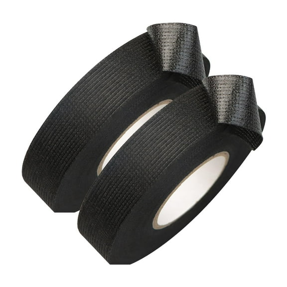 Automotive Cloth Anti Abrasion Tape, 2 Rolls 3/4x50ft Wire Harness Cloth Tape Strong Adhesion High Temp Wiring Loom Harness Protection Insulation Black