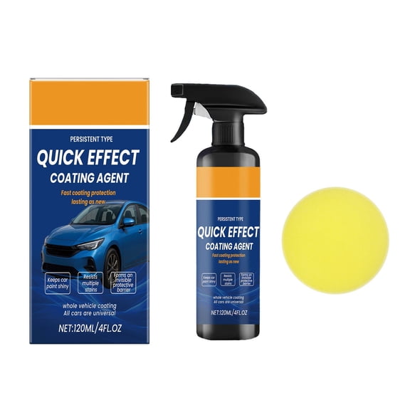Automotive Coating Agent with Round Sponge, Paint Protection Coating Agent for Gloss Enhancement, Waterproof Anti-Fouling Coating Agent with Fast Forming Layer, Mirror-Like Shine Coating Agent