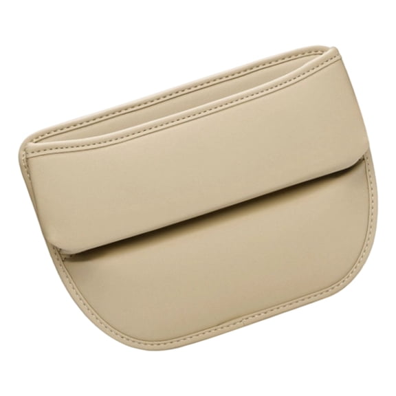 Automotive Console Storage Box, Brown Leather Holder with Slots for Phone & Cards, Anti-Slip Mat for Vehicle Interior