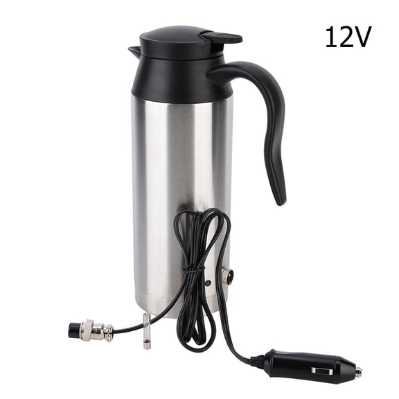 Automotive Electric Kettle, Stainless Steel with Dual Voltage Switching for Universal Compatibility, Handy Cup Bag Included for Safe Transportation and Travel