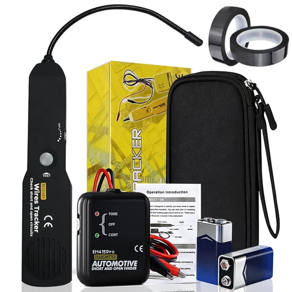 Automotive Electrical Open&Short Finder Circuit Tester,Tone Generator Cable Wire Breaker Fault Finder, 6-42v EM415 Pro Broken Wire Detector Tool, Automotive Open and Short Finder for Cars