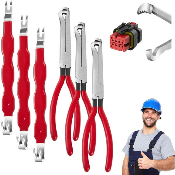 Automotive Electrical Terminal Connector Separator Removal Tool,Electrical Disconnect Pliers with with Straight & Dual-Head Designs,Multifunction Electrical Connector Removal Tool for Most Vehicle