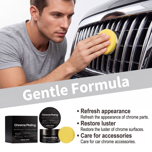 Automotive Electroplated Cleans & Brightens Chrome Bumpers,Wheels,Trim & Accessories,Protects Against Fingerprints,Rust & Corrosion,Safe on Glass & Mirrors