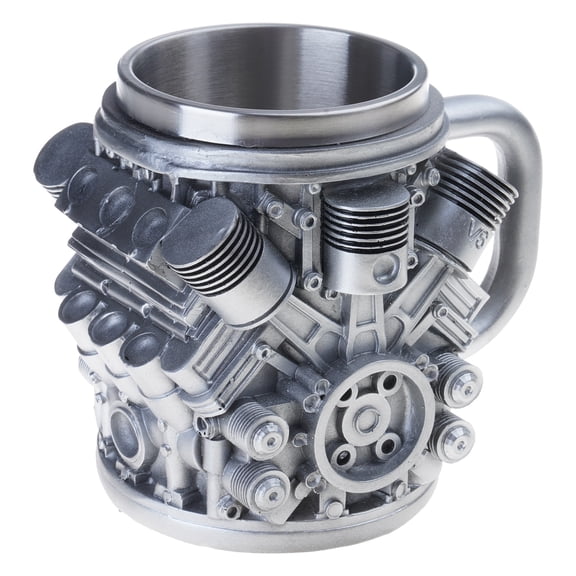 Automotive Engine Pattern Coffee Cup Stainless Steel Inner Layer Drinking Mug Mechanical Theme Drinkware for Home