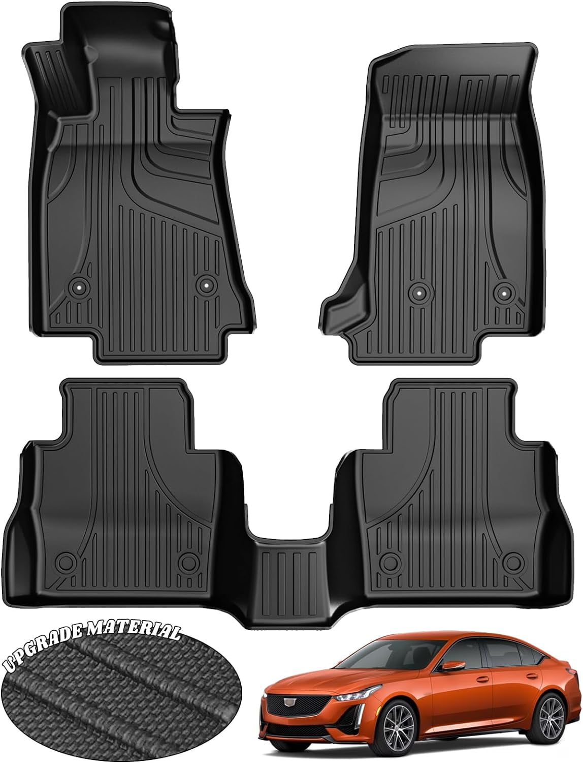 Automotive Floor Mats for 20192023 Cadillac CT5, Heavy Duty TPE All Weather Protection Car