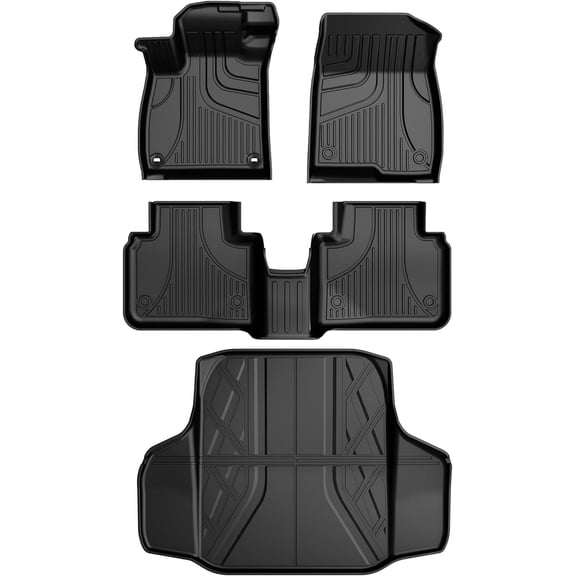 Automotive Floor Mats & Cargo Liners Fit for 2023 2024 Honda Accord, Custom Automotive Floor Mats for Accord(Include Hybrid),1st & 2nd Row All Weather Protection,Black