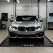 VUSIGN Garage Containment Mat, (8'6" x 20') , Non-Slip Garage Floor Mat with Stay Put Corner and Squeegee, Heavy Duty Waterproof Protection from Snow, Rain and Mud for Cars, SUVs and Trucks