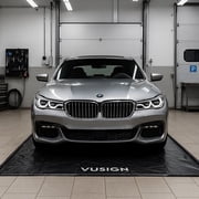VUSIGN Garage Containment Mat, 79" x 16 , Non-Slip Garage Floor Mat with Stay Put Corner and Squeegee, Heavy Duty Waterproof Protection from Snow, Rain and Mud for Cars, SUVs and Trucks