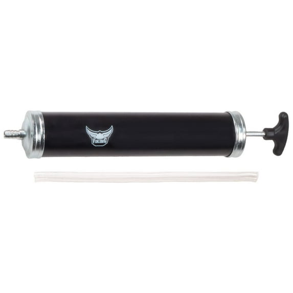 16 Oz Steel Oil Suction Gun with 12" Vinyl Hose, Manual Oil Change Syringe - Heavy Duty Automotive Fluid Extractor Pump for Engine Oil, Gear Oil & Lubricants