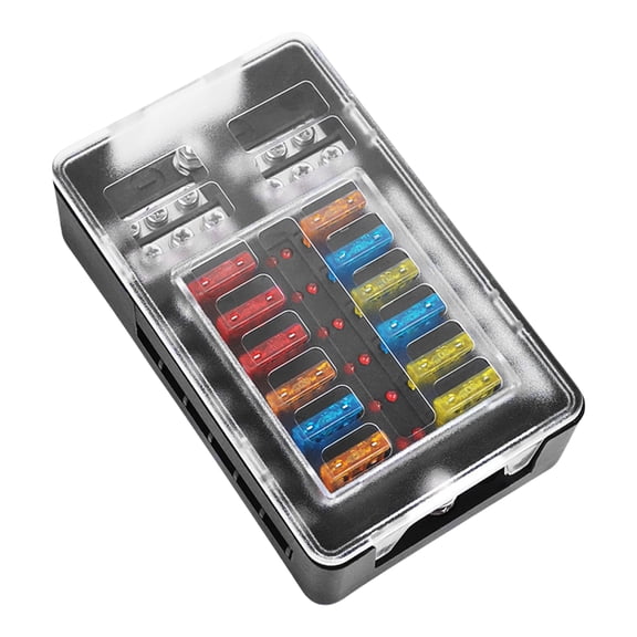 Automotive Fuses Box Supporting 6/12 Circuits Versatile Fuses Box for Electrical Upgrades In Car & Recreational Vehicl