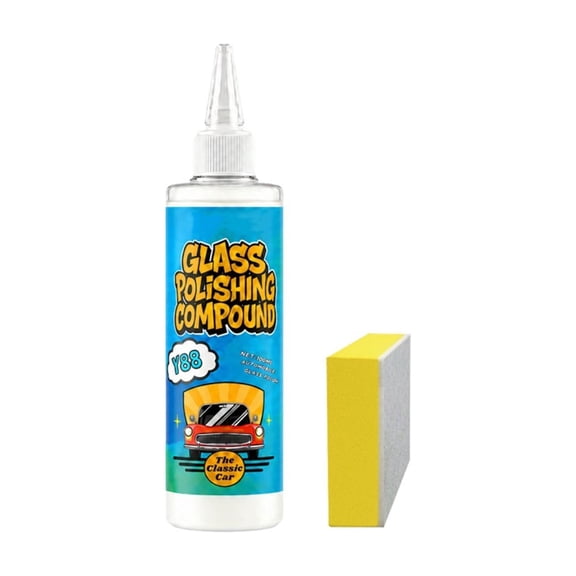 Automotive Glass Oil Film Removal Polish Paste, Windshield Hard Water Spot Dirt Cleaner, Vehicle Window Stain Removal Gel, Christmas Gift Auto Glass Polish Paste