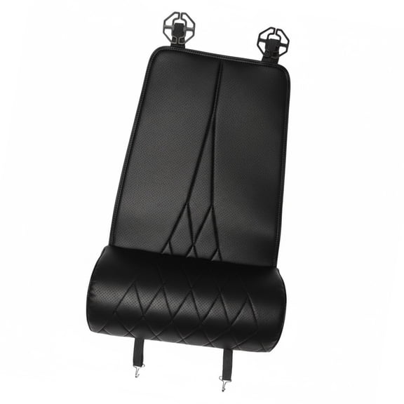 Automotive Grade Leather Seat Pad with Extended Thigh Support Ergonomic Shape Year Round Comfort Quick Installation