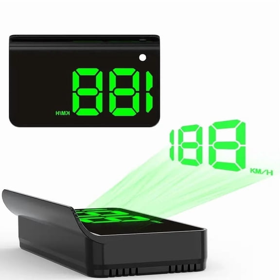 Automotive HUD Head-Up Display USB Plug-and-Play Automatic Brightness Overspeed Alarm Compact Dashboard Speedometer for Cars Trucks SUV Vehicles