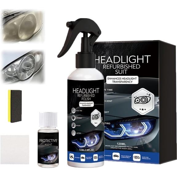 Automotive Headlamp Restoration Fluid, Clears Oxidation, Yellowing & UV Protection - 100ml Car Headlight Restoration Kit, Headlight Scratch Removal Cleaner, for Cars, Trucks, SUVs (1Pcs)
