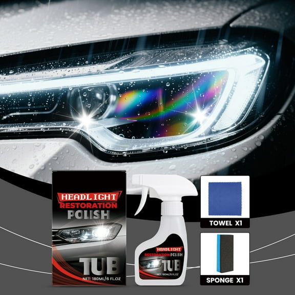 Automotive Headlamp Restoration Fluid Oxidized, 2025 New Headlight Restoration Kit, Multifunctional Headlight Cleaner for Cloudy Headlights, Durable Headlight Repair Kit for All Vehicle Types