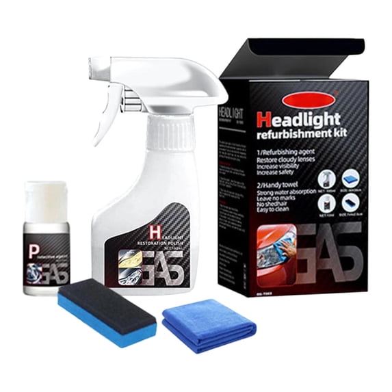 Automotive Headlight Cleaner Kit, Instantly Easy-to-Use Cleaning for All Car Lamps, 6.09 fl oz / 180ml