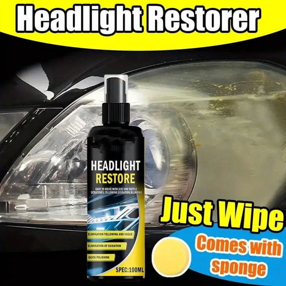 Automotive Headlight Polishing Kit 100ml,Fast Scratch and Oxidation Remover with Protective Coating,Restores Clarity Enhances Night Visibility for Car Trucks SUVs and Garage Detailing Use-A