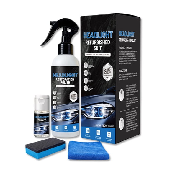 Automotive Headlight Restoration Kit 6 fl Oz Ceramic UV Coating Yellow Oxidation Remover No Power Tools Needed