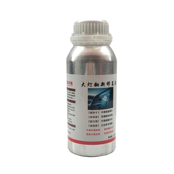 Automotive Headlight Restoration Kit with High Efficiency Yellow Brightener Coating, 600ml Large Capacity Solution for Repairing Yellowed Headlights and Enhancing Brightness