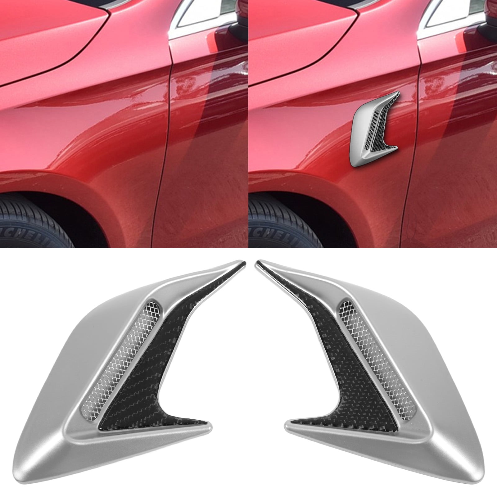 Automotive Hood Louvers, Pair Hood Side Air Vent Grill Decorative Cover ...