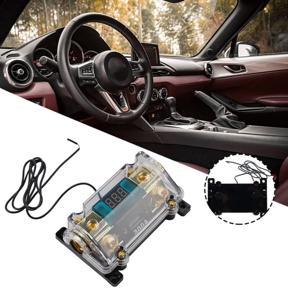 Automotive Inline Fuse Holder With Led Display Supports 300 Amps Fits Various For Awg Gauges Including 0 2 And 4