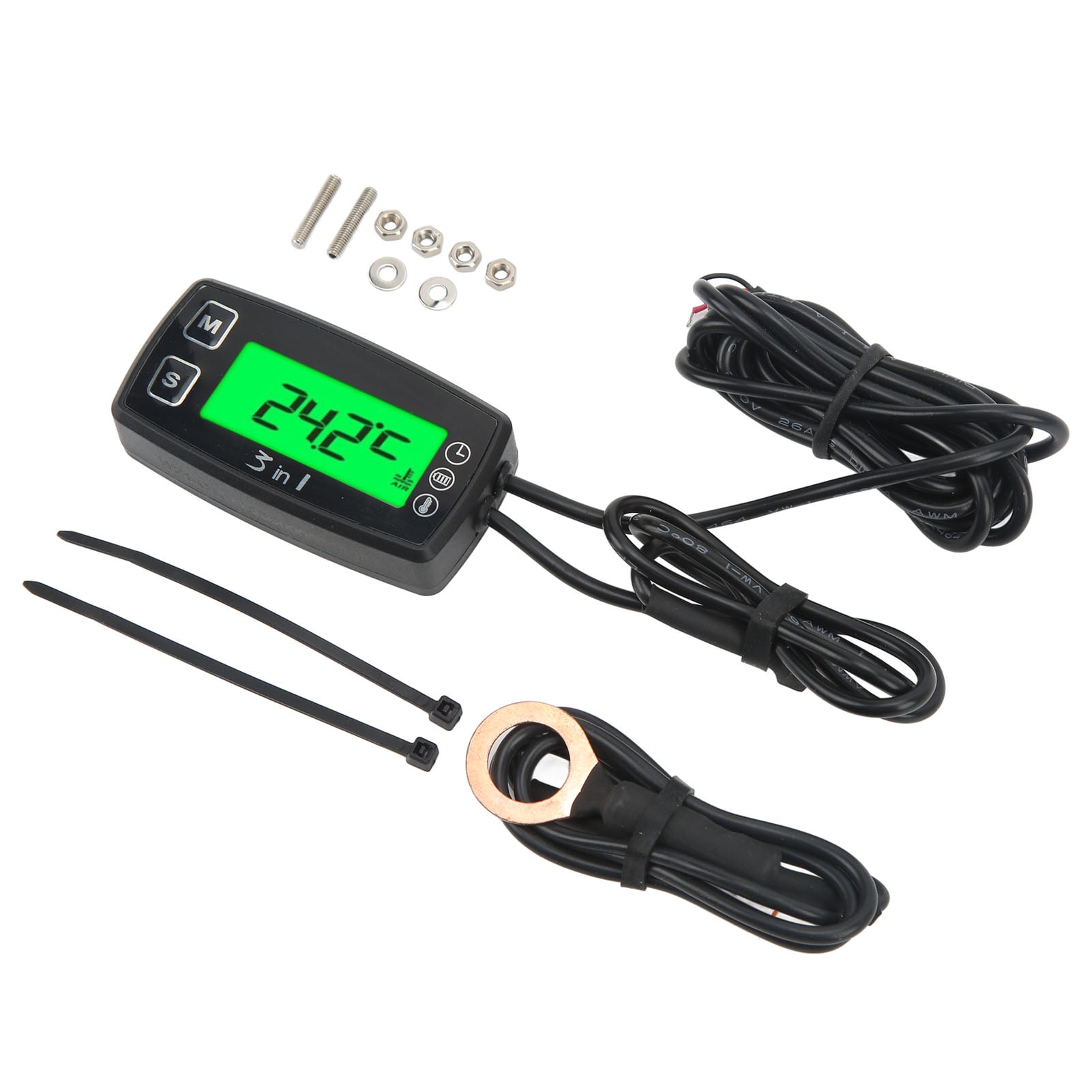 Automotive Instrument Panel Voltmeter Gauges 3 In 1 Digital Time Clock