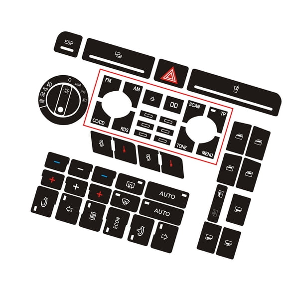 Automotive Interior Accessories Easy Installation Button Sticker for B6 B7 Door Lock Window Button Adhesive Sticker