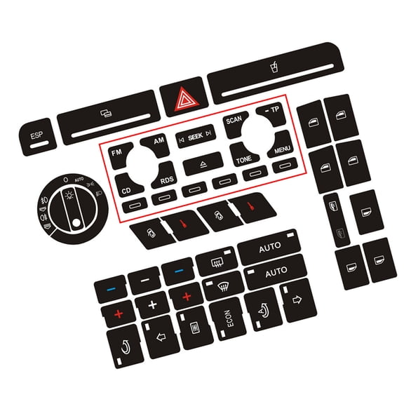 Automotive Interior Accessories Easy Installation Button Sticker for B6 B7 Door Lock Window Button Adhesive Sticker