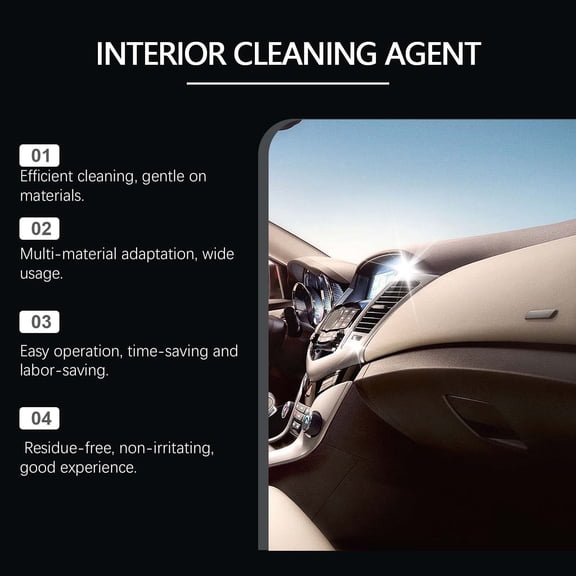 Automotive Interior Cleaner Spray – Multi-Function Surface Cleaner for Cars, Seats, Leather, Carpets & Dashboard – Powerful Stain & Odor Removal for Car Owners