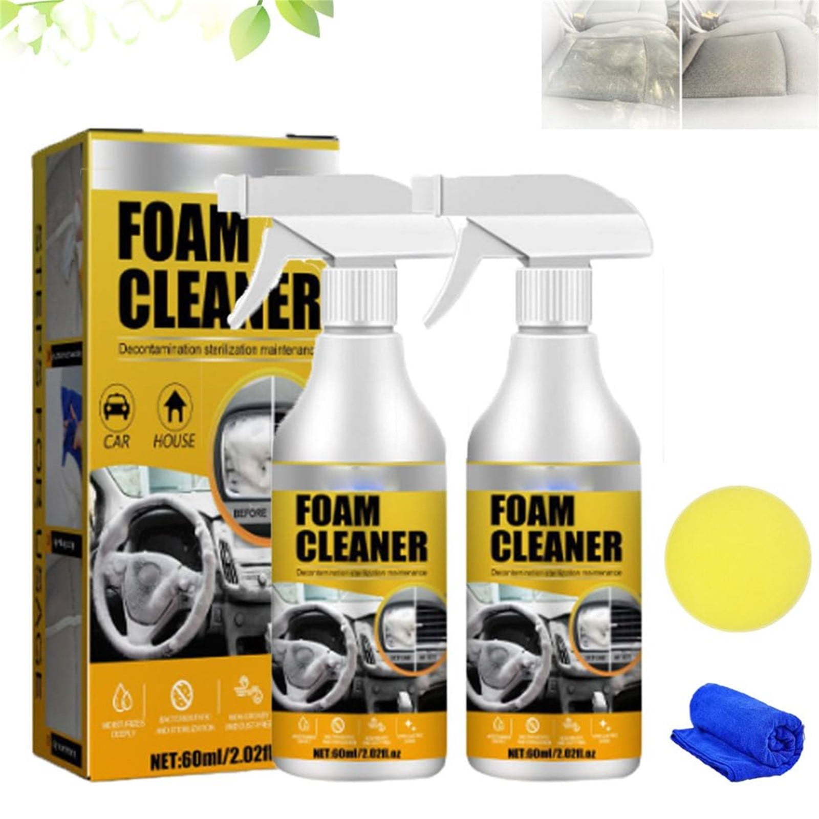 Automotive Interior Foam Cleaner 60ml – Waterless Decontamination Foam ...