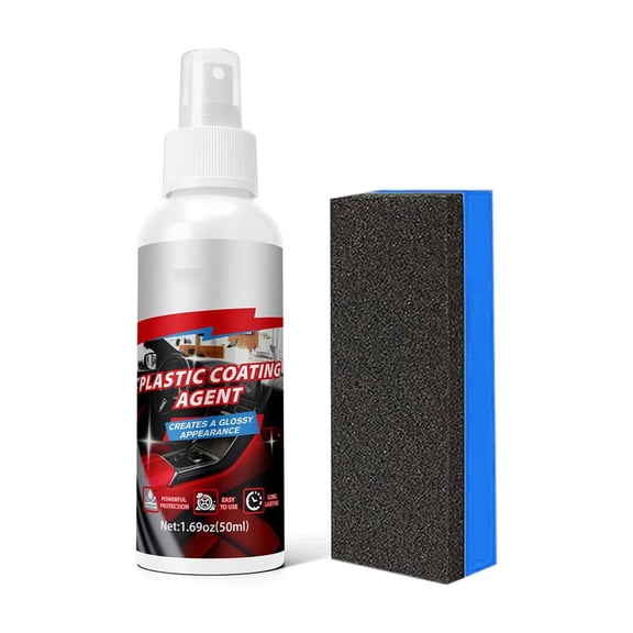 Automotive Interior Plastic Coating Agent 50ml, Professional Dashboard Plastic Parts Crystallization Refresher, Car Interior Restoration Care Liquid(MulticolorA)