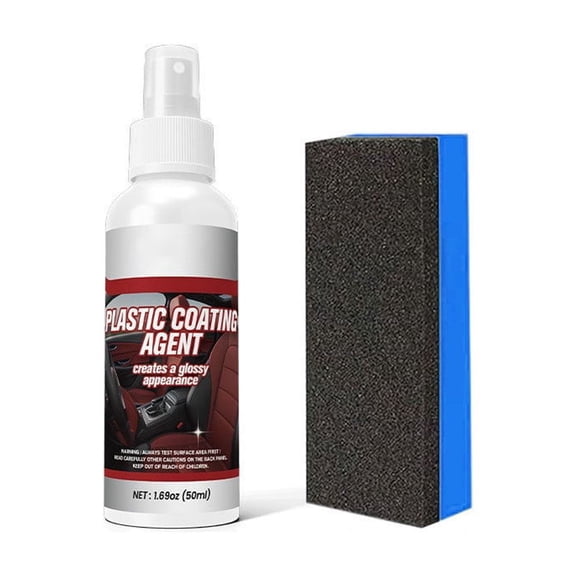 Automotive Interior Plastic Coating Agent - Dashboard Restorer & Protector, 50ml Spray for Car Surfaces, High-Gloss Finish