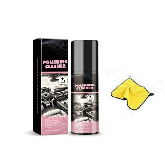 Automotive Interior Polish,with Random Microfiber Cloth,Decontamination Glaze Anti-Fouling Protective Spray,Non-Scratch Leather Plastic Dashboard Restorer,3-5 Min Quick Shine