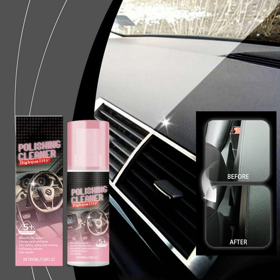 Automotive Interior Polishing Agent 100ml, Car Leather Fabric Vinyl Cleaner and Conditioner, Removes Dirt Grease Restores Shine Protects Surfaces, Easy Spray Application, Professional Interior Care
