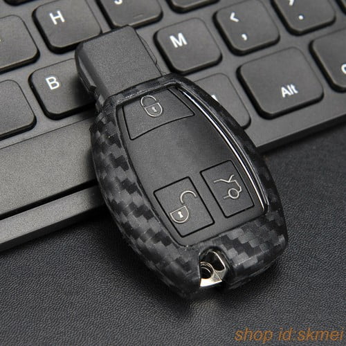 Automotive Key Holder Car Key Protector Case Silicone Carbon Fiber ...