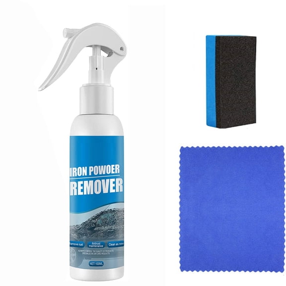 Automotive Multi-Purpose Rust Remover 100ml Car Spray Paint Metal Cleaner Rust Prevention Polish Protective Sealer Brightening Kit with Cloth Sponge Fast Acting Rust Dissolver for Vehicle Maintenance