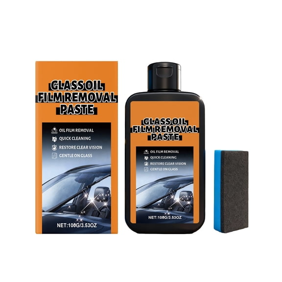 Automotive Oil Film Cleaning ,Anti Glare Anti Fogging Car Glass Remover, Windshield Polish Compound, Stain Eliminator | Multi-Purpose Cleaner for Bathroom Mirror Tea Truck SUV