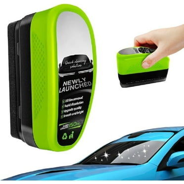 Automotive Oil Film Cleaning Brush, 2024 Upgraded Glass Oil Film Remover, Glass Cleaning Board for Windshield, Oil Repellent Film for Car Windows Cleaning Tool 150ml Capacity (1 Pcs)