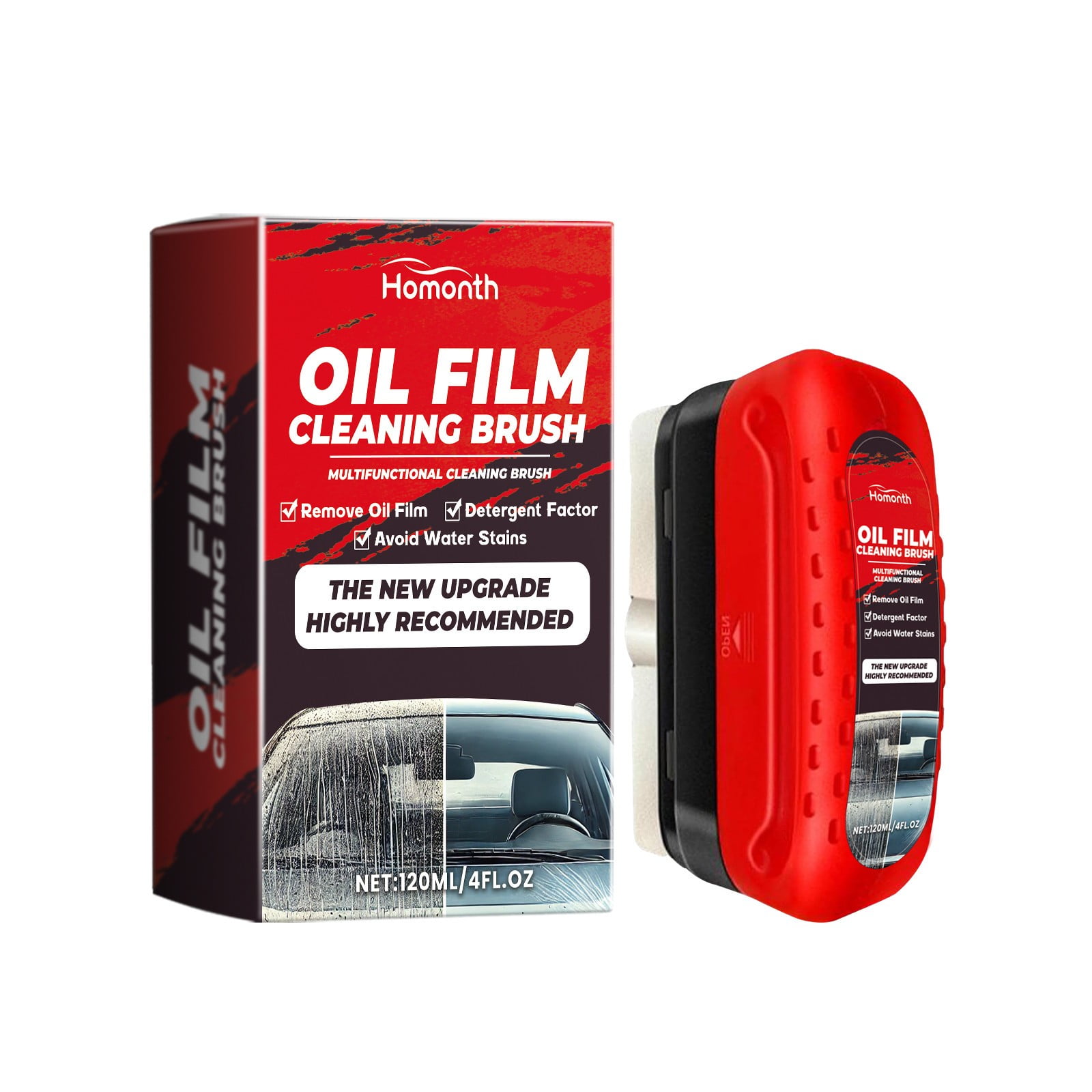 Automotive Oil Film Cleaning Brush, Glass Cleaning Board,2024 New Glass Coating for Windshield, Prevents Rain and Fog Cleaning Glass Brush,Improves Clarity and Visibility