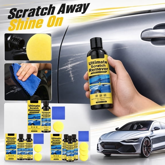 Automotive Paint Care Set, Car Scratch Repair Kit, Scratch Remover, Paint Scratch Repair Liquid, 100Ml 2Pcs Car Paint Scratch Remover, 2Pcs Foam Polishing Pads, 1Pc Microfiber