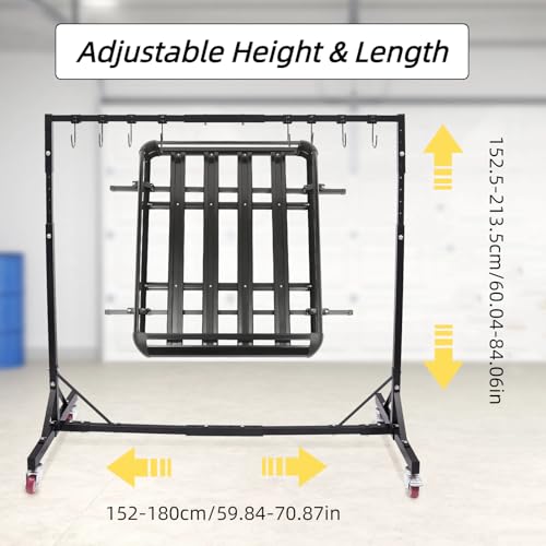 Automotive Painting Rack Adjustable Height & Length Paint Drying Rack ...