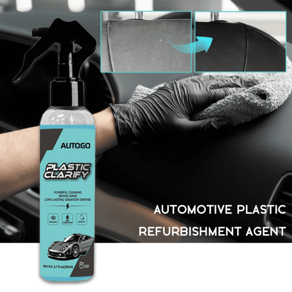 Automotive Plastic Refurbishment Agent, 200ml Spray Cleaner for Restoring Shine & Defending Oxidation