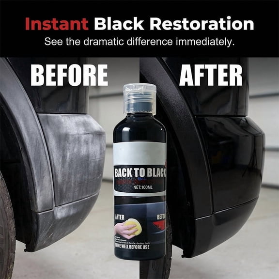 Automotive Plastic Repair Agent, Black Plastic Reducing Agent, Plastic Decoration Refurbishing Agent, Restores Faded Old Cars and Motorcycles, Long Lasting Finish black