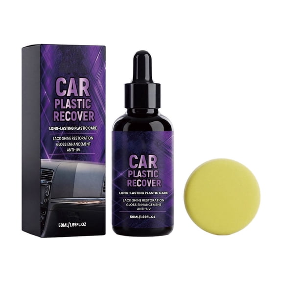 Automotive Plastic Restorer, 50ml Interior Trim Refurbishing Agent For Dashboard Door Panel Plastic Surface Cleaning, Natural Shine Protection Maintenance Solution