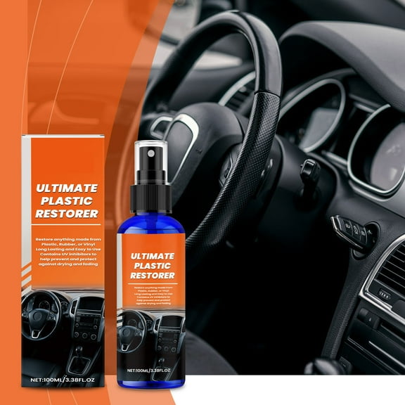 Automotive Plastic Restorer, Ceramic Coating Hydrophobic Spray, Scratch Repair for Dashboards Trim, Water Dirt Repellent, Long-Lasting Protection, 100ml